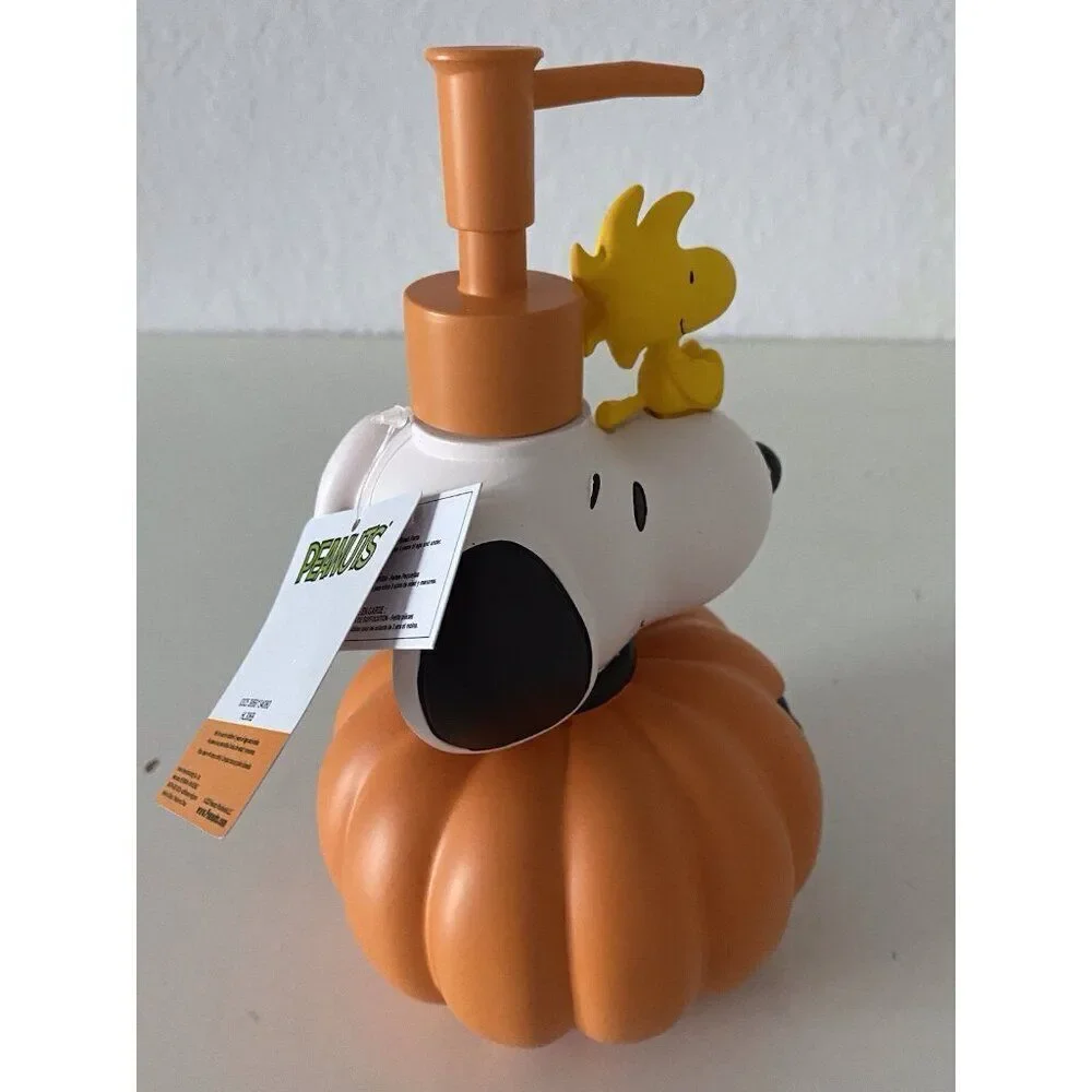 Peanuts Snoopy Woodstock Halloween Jack O Lantern Soap Lotion Pump Dispenser NEW